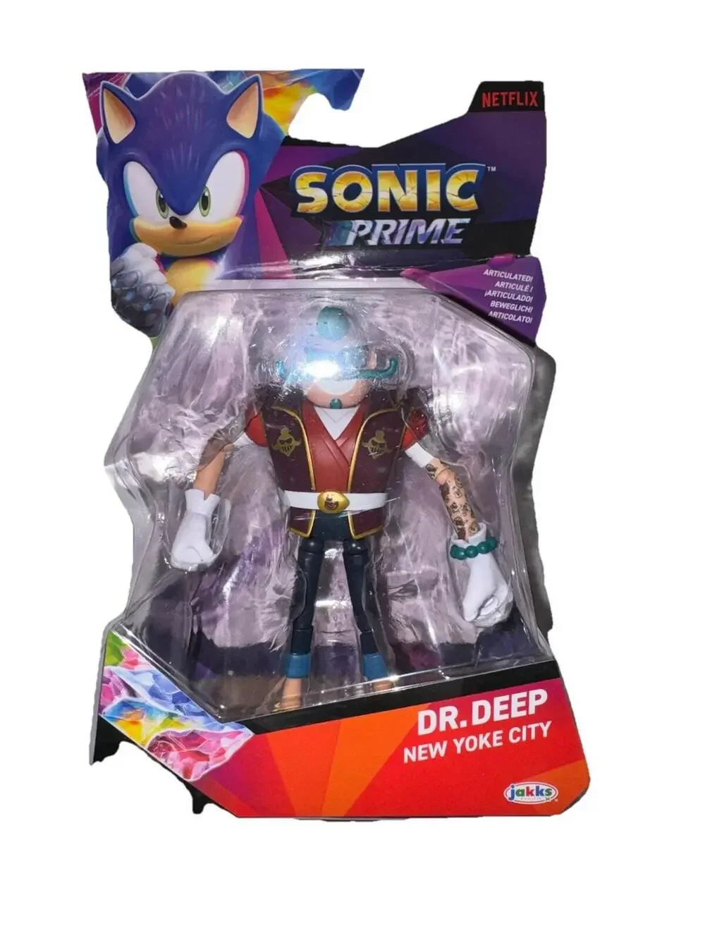 Netflix Sonic Prime Dr. Deep New York City Action Figure 2023 NEW Box Damage